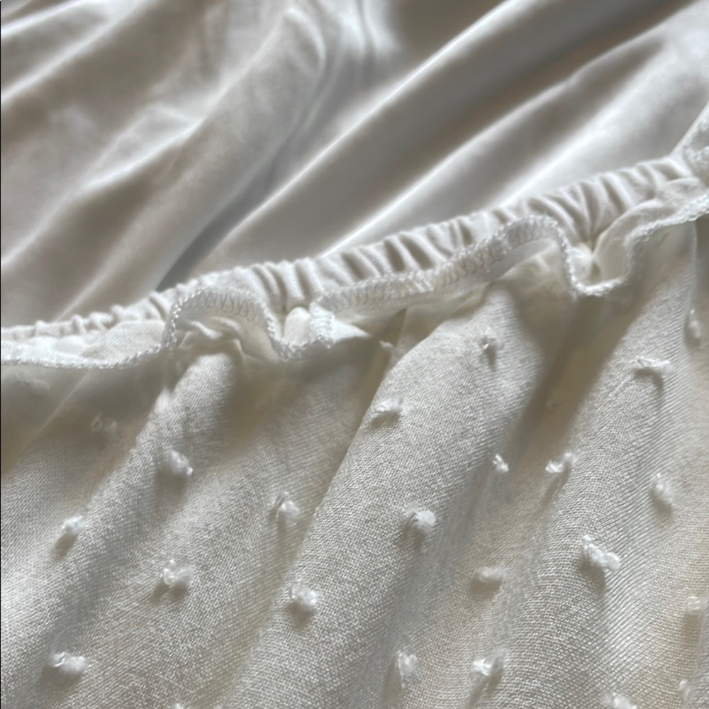 Warehouse One White Ruffled Midi Flutter Sleeve Sundress, size L - Picture 13 of 14